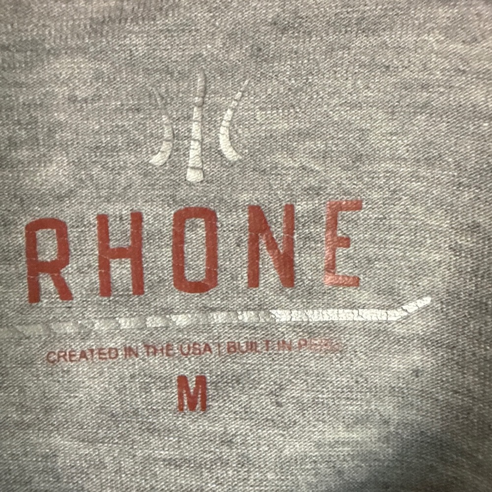 Rhone Element Tee Mens Medium Gray Pima Cotton Silver XT2 Short Sleeve T-Shirt - Picture 3 of 6